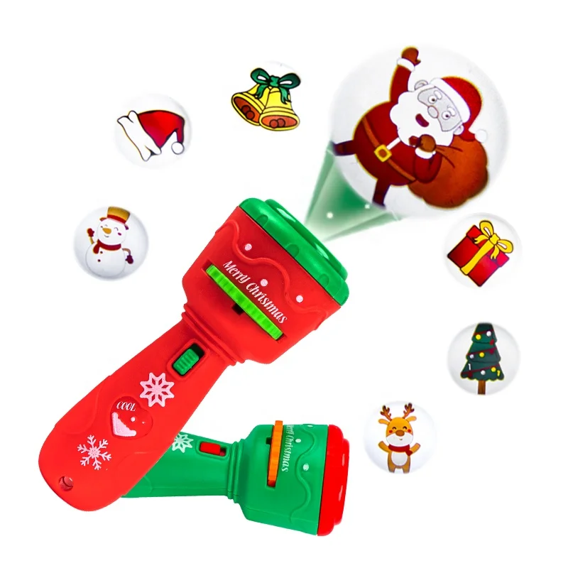 

Hot selling christmas tree flashlight projector gift toy 24 pattern christmas flashlight projection educational toys for kids