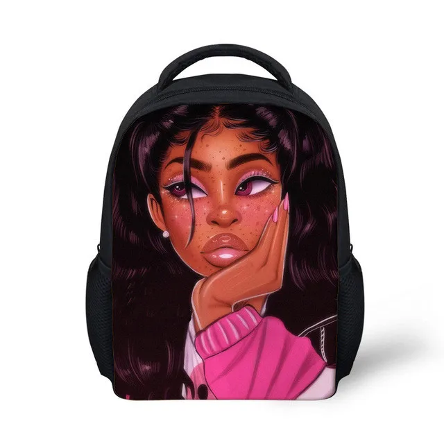 

Kindergarten Backpack Kids Small Shoulder Bookbag Black Art Afro Girls School Bags Children Mini Schoolbag Baby, Customized