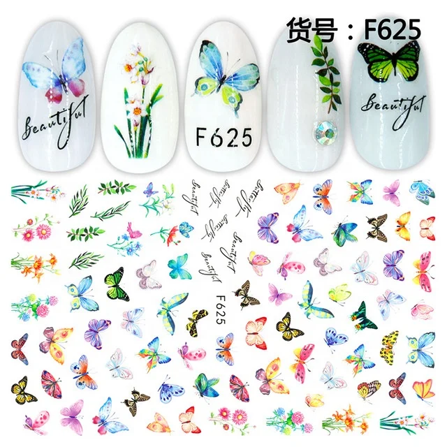 

New Design Butterfly Nail Stickers Custom Designer Nail Art Sticker