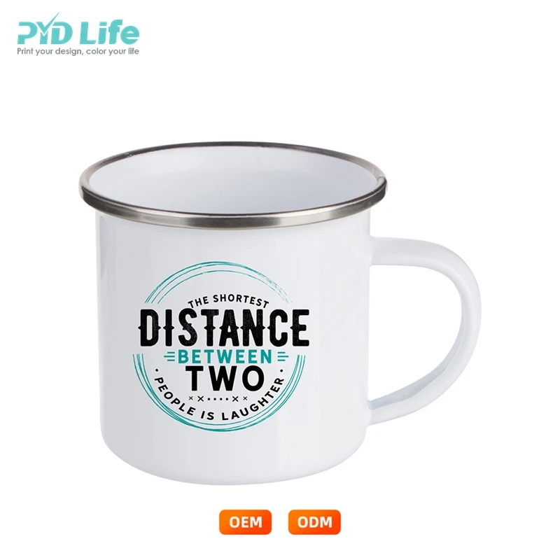 

PYD Life RTS Wholesale Custom Kids 6 OZ Cat Small Mini Enamel Mug for Sublimation, White