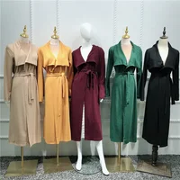 

Muslim women knit abaya Dubai turkish cardigan coat Arabic dress long blouse islamic clothing