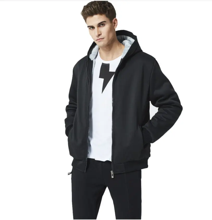 

Wholesale Plus Winter Fleece Zipper Men Hoodies High Quality Custom Crew Neck Mens Casual Sport Hoodies Sweatshirts, As picture