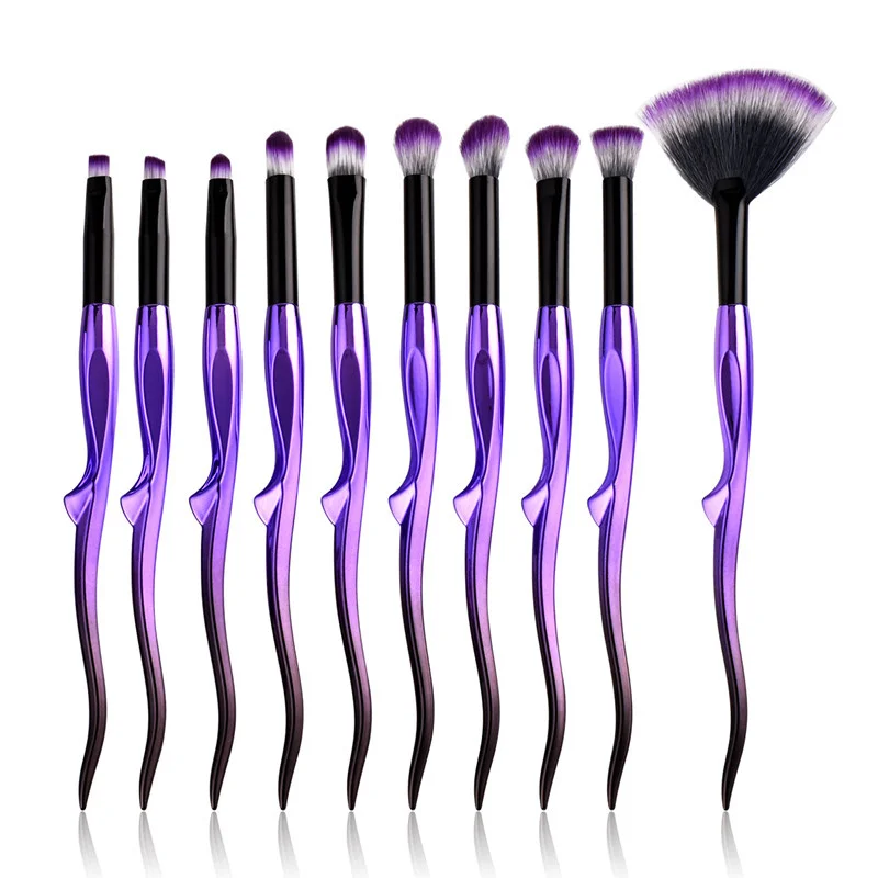 

New latest unique design high quality ZNYBEAUTY makeup brush set with gradient purple private label custom logo