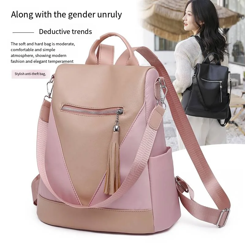 

Fashion Backpack Women's School Bag Simple And Easy To Build Large Capacity Anti-theft Backpack Leisure Travel Bag