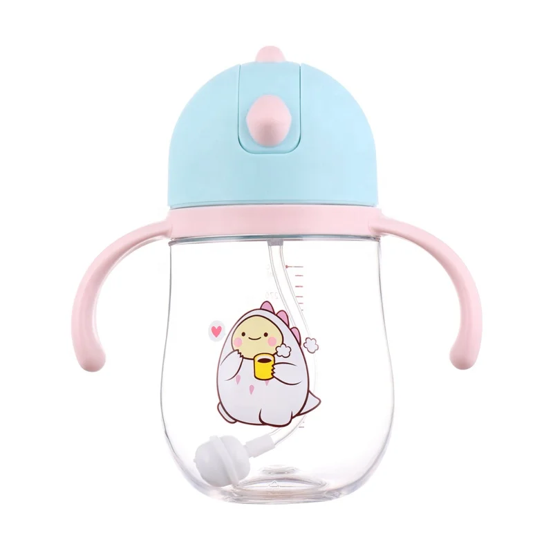 

BPA Free Kids 260ML Drinking Tritan Water Bottle Plastic Sippy Baby Training Children Cups with Handle