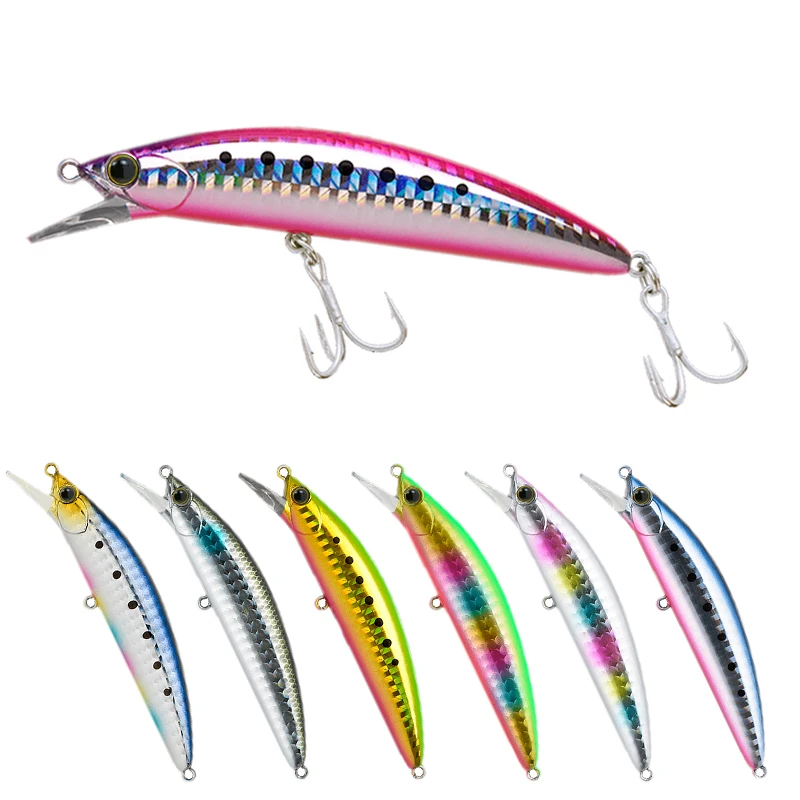 

Fish bait fishing lures 90mm 28g bass fishing bait lure saltwater freshwater lure with treble hook, 7colors
