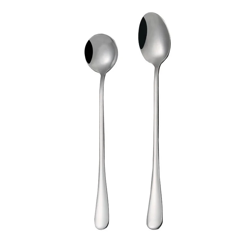

Long Handle Stainless Steel Ice Spoon Cream Tea Coffee Stirring Spoon, Silver, rose gold, gold, black, rainbow