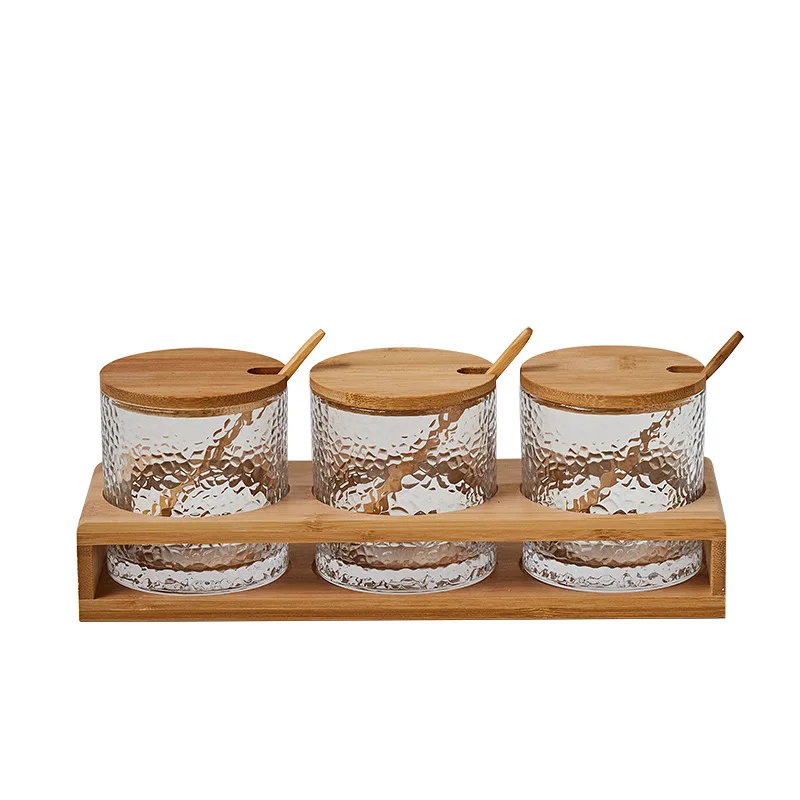 

Factory Outlet Glass Spice Jar With Wood On Kitchen Dining Room, Wooden color