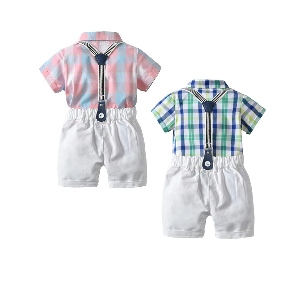 

2021 new fashion cotton gentlemen short sleeve baby boys child clothes kids clothing