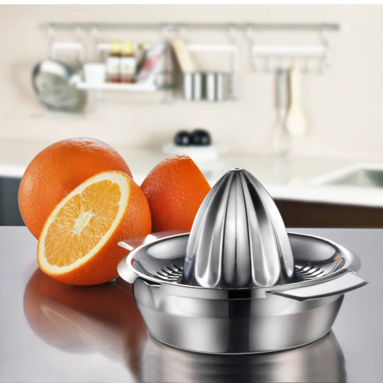 

Portable Lemon Orange Manual Fruit Juicer 304 Stainless Steel Tools Citrus 100% Raw Hand Pressed Juice Maker Kitchen Accessorie, As show