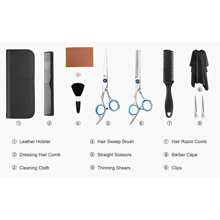 

Wholesale professional blue hairdressing scissor set hair cutting, Multicolored