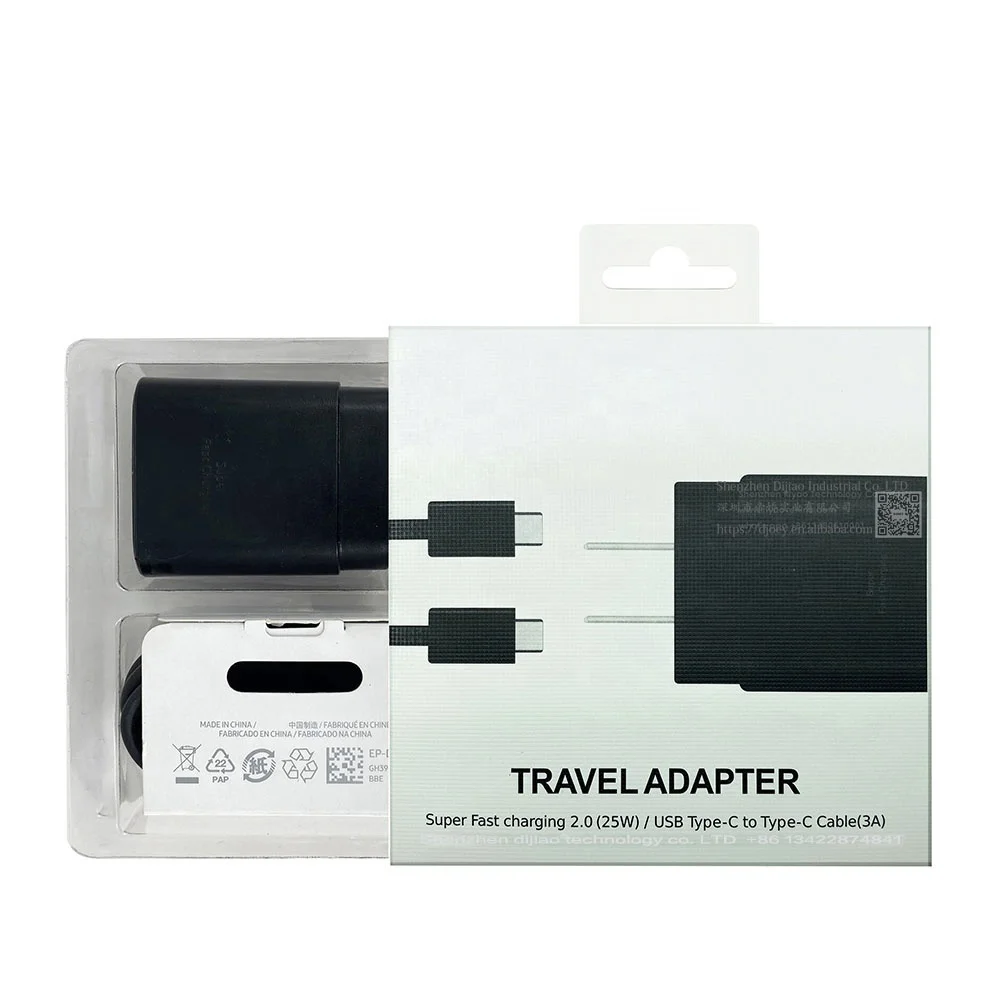 

25w charger EP TA800 UK EU US type c Charger EU US plug For Samsung Note 10 charger and type-c to type-c cable