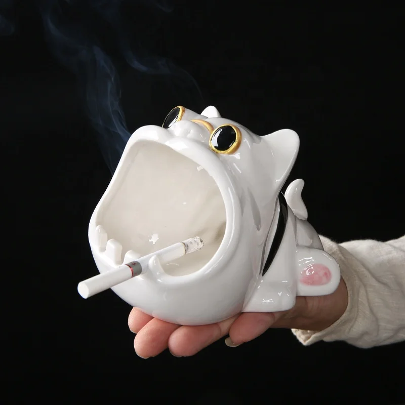 

Creative Cute Cool Dog Shaped Ceramic Ashtray With Box, Picture