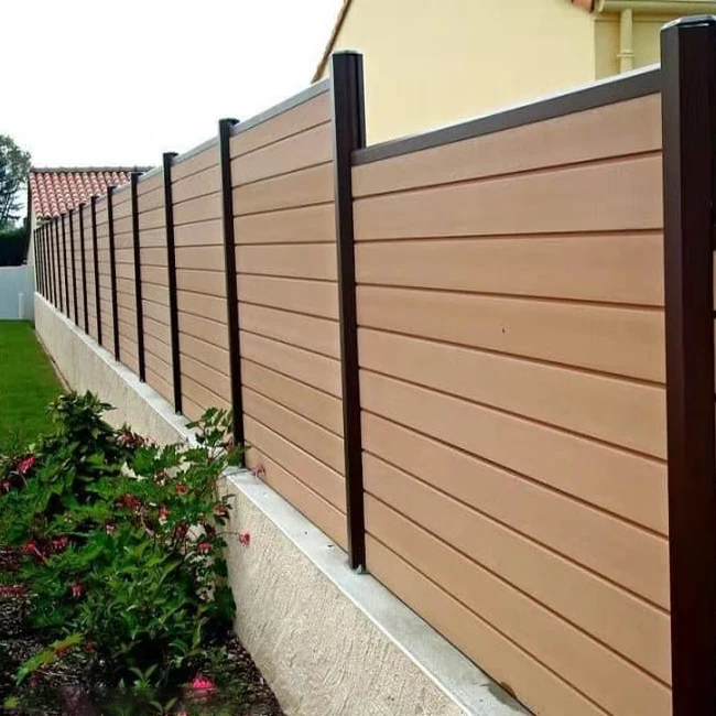 Custom Grey Color Aluminum Post Wpc Garden Fence With Wpc Fence Panel ...