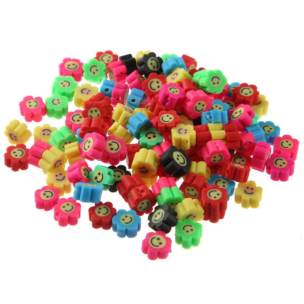 

Sun flower Smile soft pottery ceramic beads polymer clay beads for jewelry making