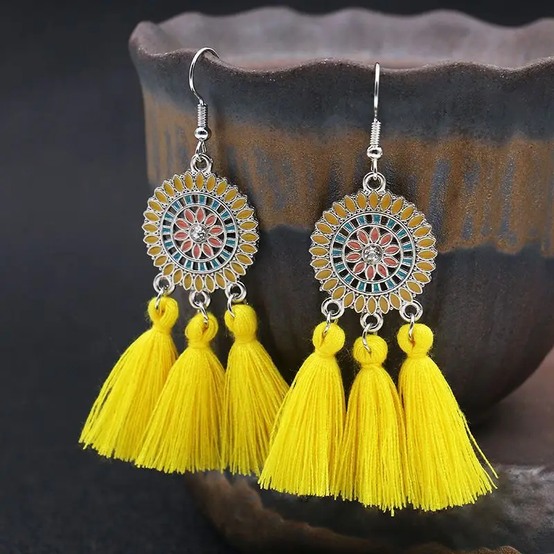 

Factory Chinese miao ethnic earrings alloy 2020 earrings
