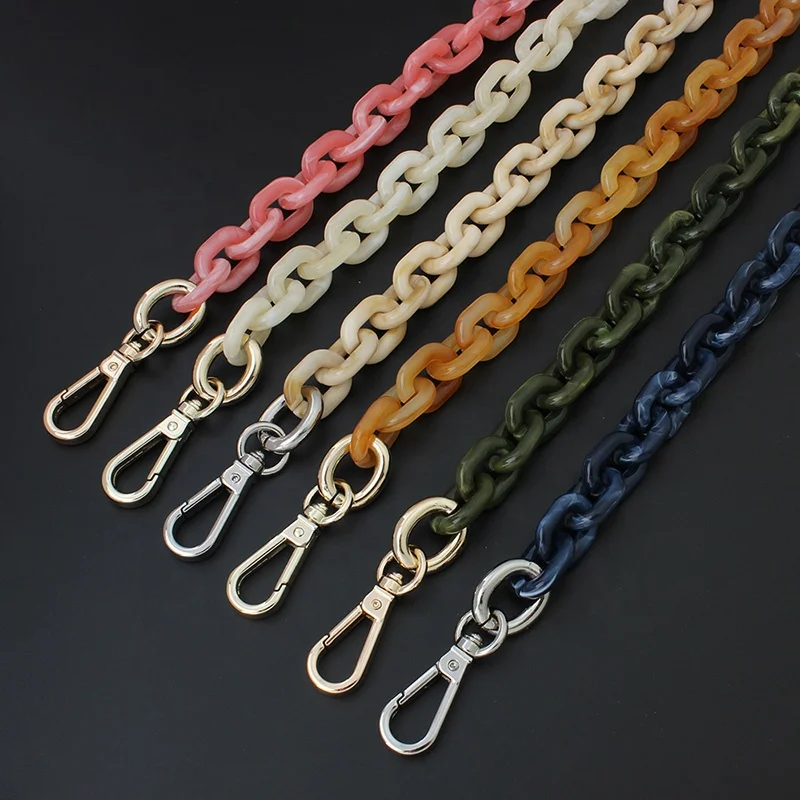 

Nolvo World 6 colors 30-120 cm 18mm width fashion plastic bag chain colorful resin chain detachable shoulder bag strap