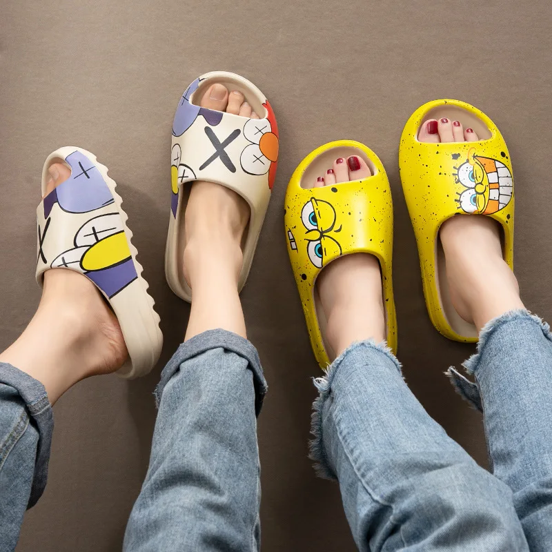 

2020 Fashion Candy Color Thick Bottom Men Women Slippers