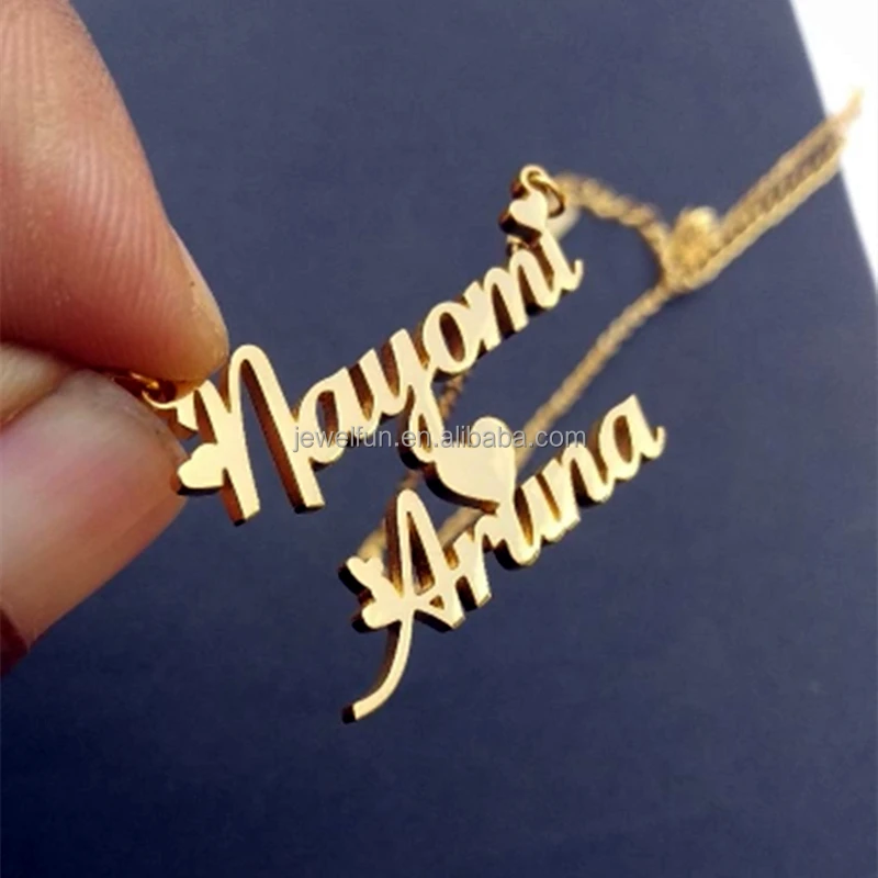 

Custom Cursive Name Necklace Gold Plated Stainless Steel Name Plate Necklace Personalised Names Jewelry Necklace, Gold/platinum/rose gold