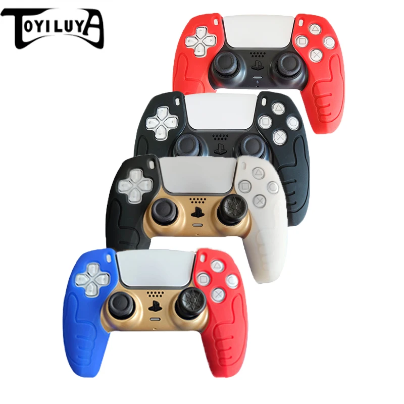 

TOYILUYA Silicone Case Skin Cover Protective For PlayStation 5 for PS5 Gamepad Controller case, Balck,red,white