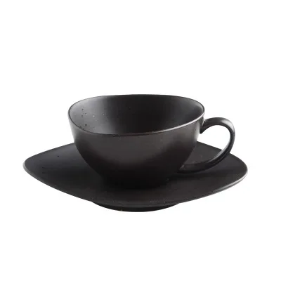 

creative japanese style handmade ceramic coffee cup and saucers 200ml Coarse pottery The large capacity, Refer to pictures
