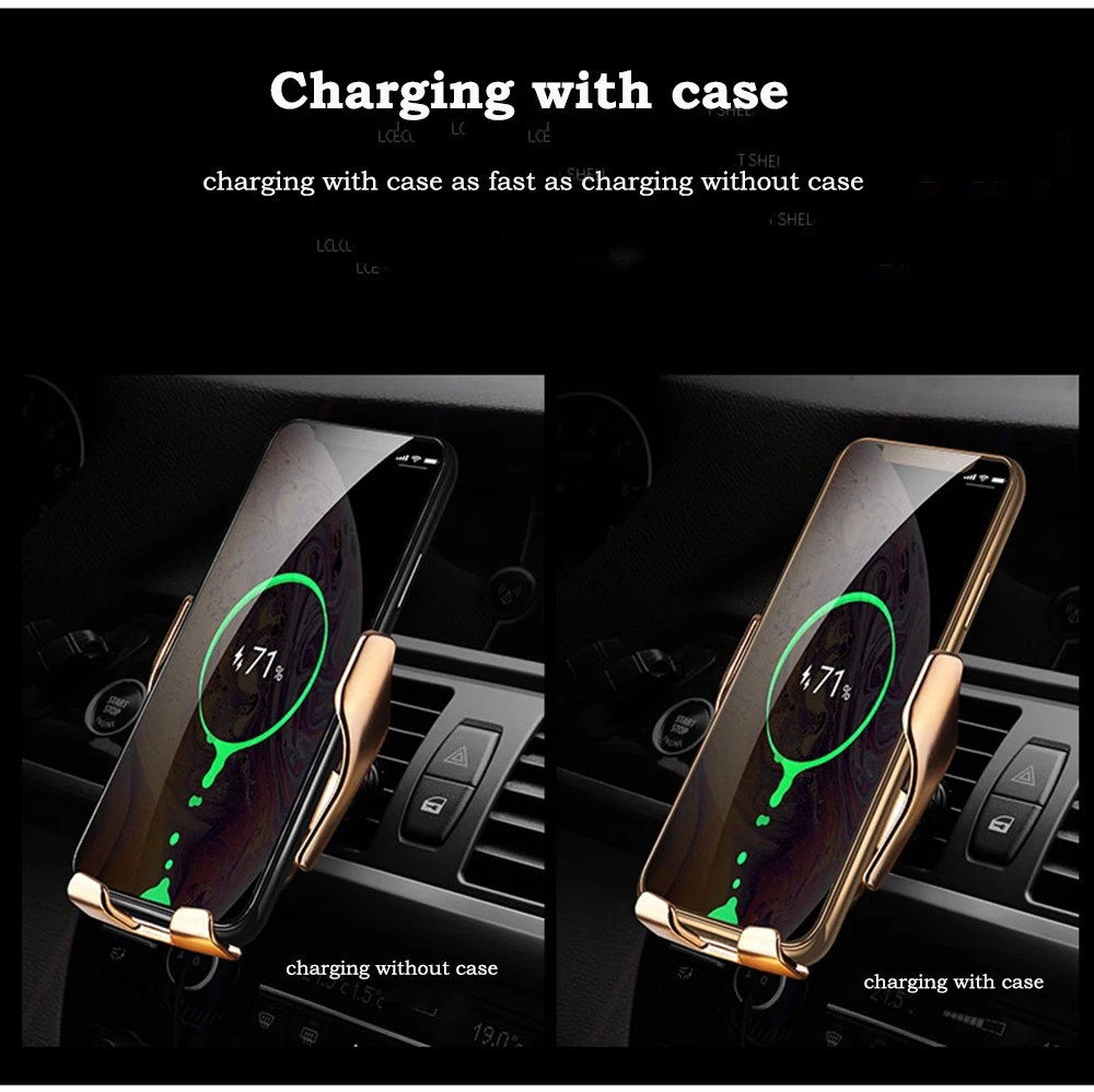 2021 Hot Smart Sensor Automatic Clamping 10w Car Wireless Charger Qi