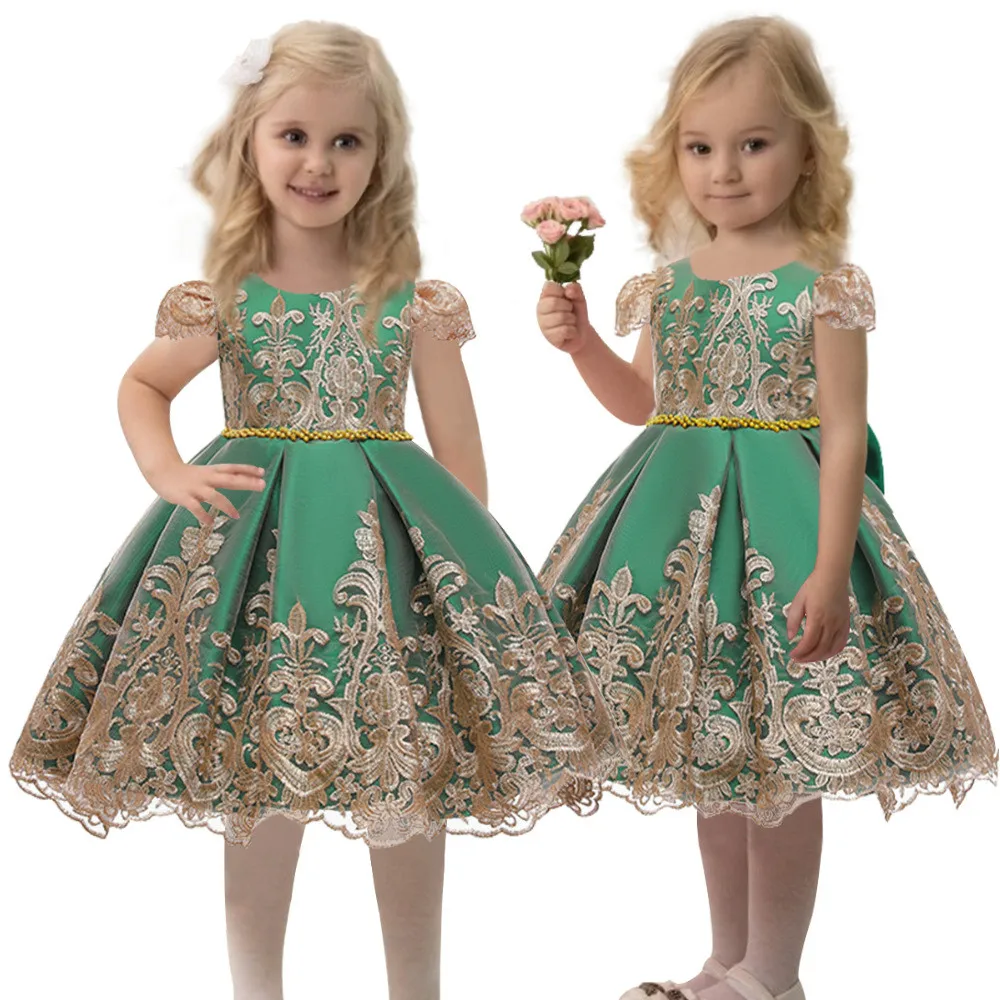 

High quality Baby Princess Dress Baby Dress Bowknot Luxury Baby Dress With Lace 7933