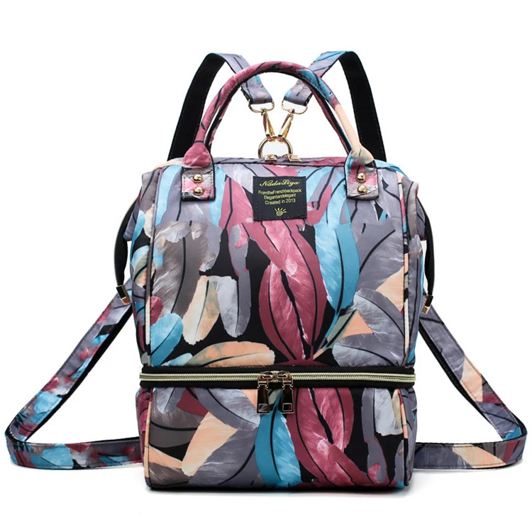 

Wholesale fashion new style polyester multifunctional large capacity double shoulder mommy diaper bag