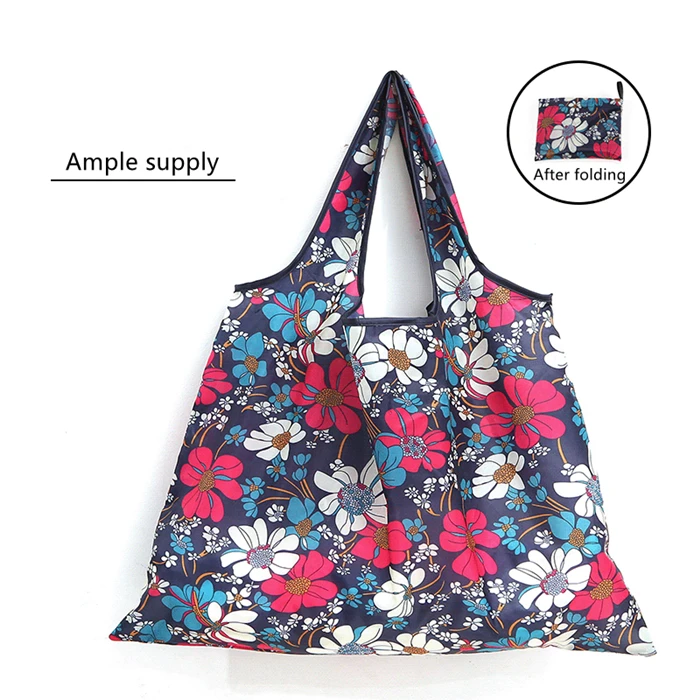 

Spot foldable large size printed reusable shopping bags convenient to carry eco bag fabric