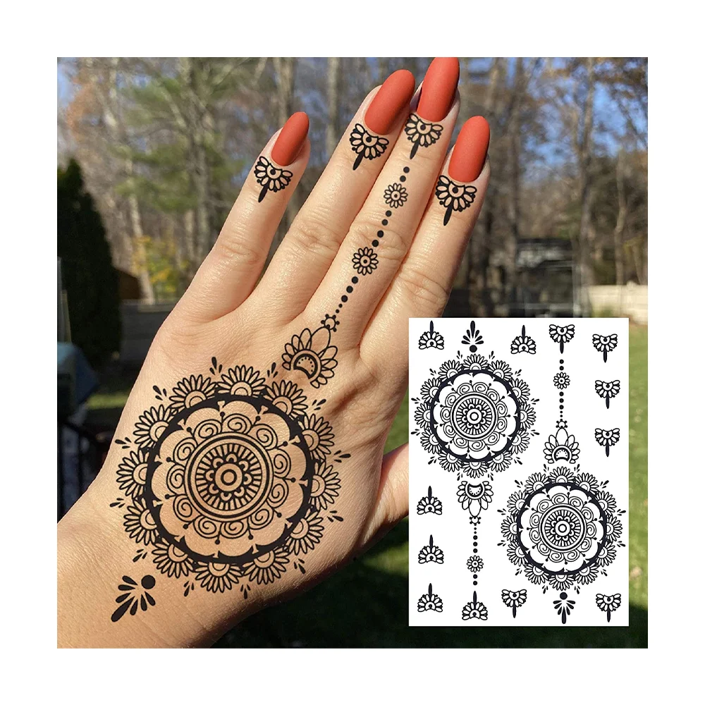

2022 New Design Bulk Beauty Stock Lace Henna Temporary India Buy Black Henna Tatoo Tattoo Sticker