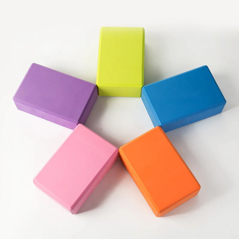 

2021 Fitness Color Wholesale Gym Equipment Light Weight Color Block Yoga Set Eva Yoga Block Recycled Foam Yoga Block, Mix color