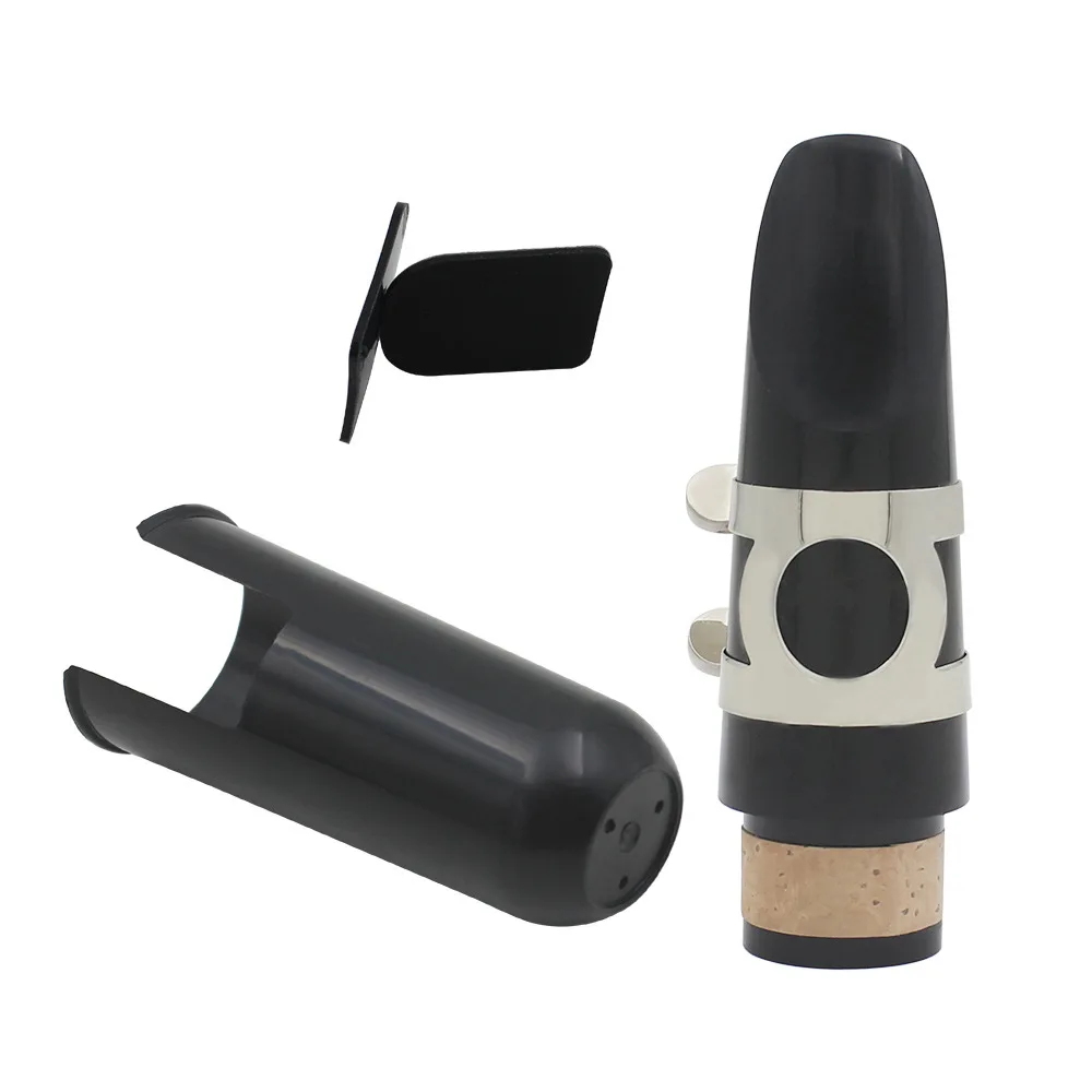 

Clarinet Mouthpiece Accessories Set with Flute Head Flute Cover Clip ABS Blowing Mouth Black Pipe Fittings Accessories