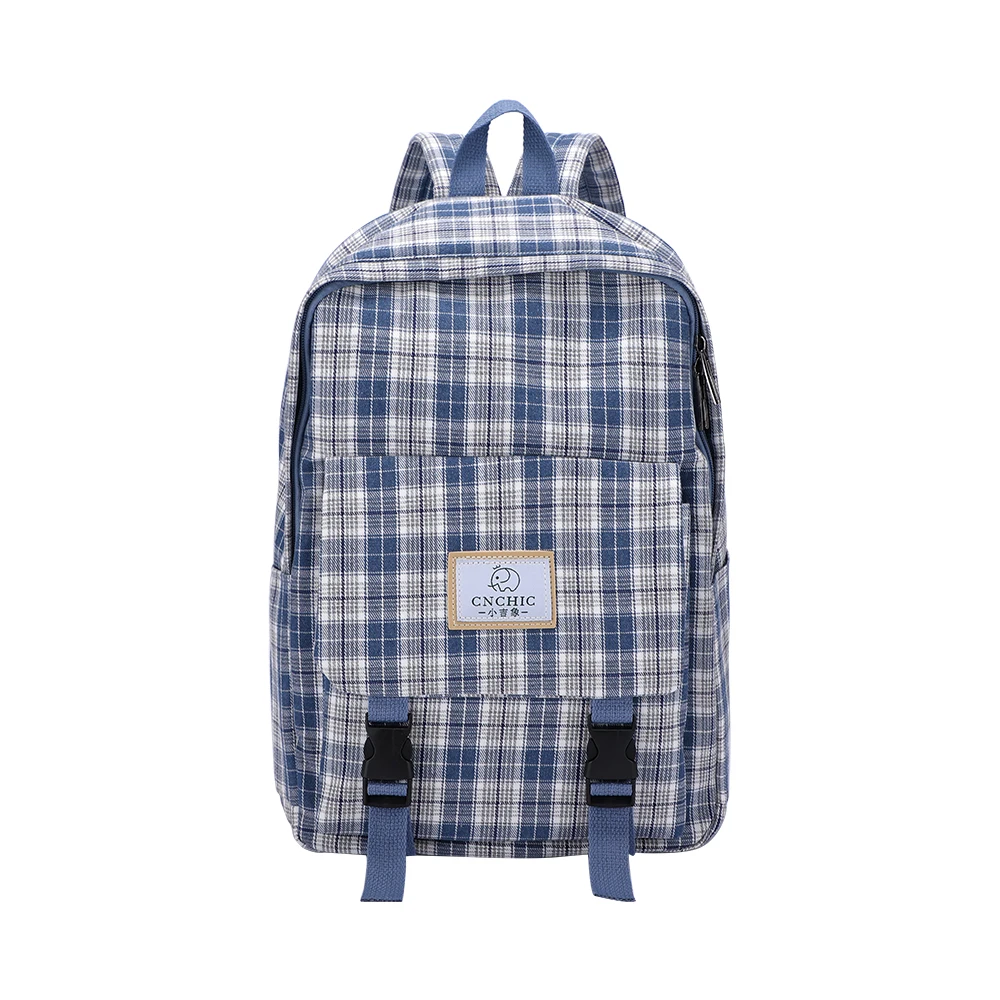 

2021 Retro Quality Lightweight Durable School Plaid Rucksack backpack School Canvas back Bag For Girls
