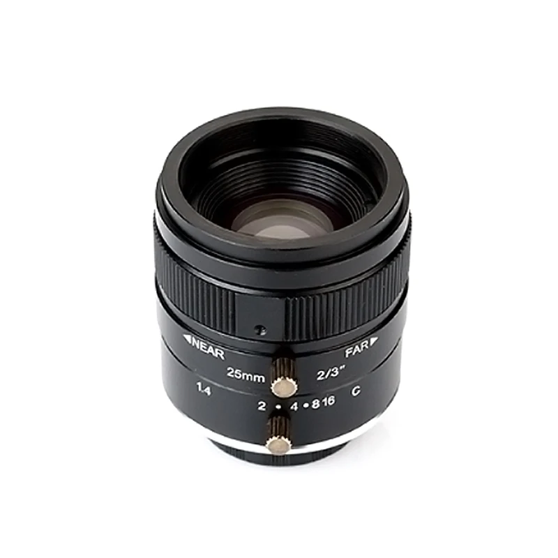 

Machine Vision Low Distortion 2/3" F1.4-16 8 12 16 25 35 50mm Fixed Focus 5MP C-Mount FA Lens, Black