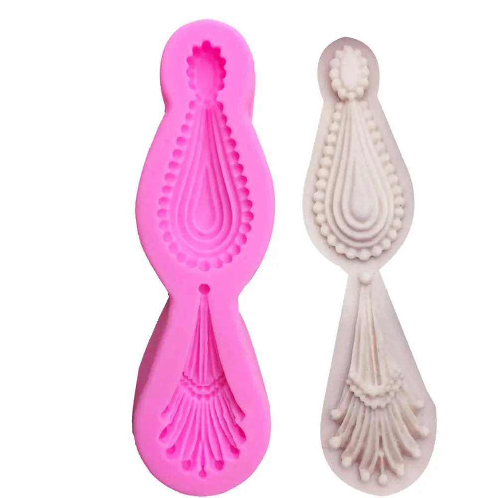 

Drop of water Lace pattern Cake Silicone Mold Peacock Feather Decorating Tools cooking Baking molds