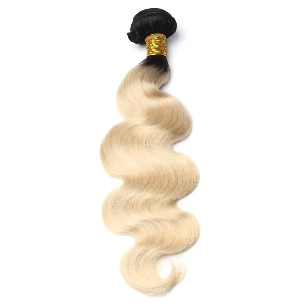 

100% Unprocessed Remy Wholesale Raw Virgin Hair Vendors Spicyhair Dark Root 613 Blonde Color Body Wave Brazilian Hair Bundles