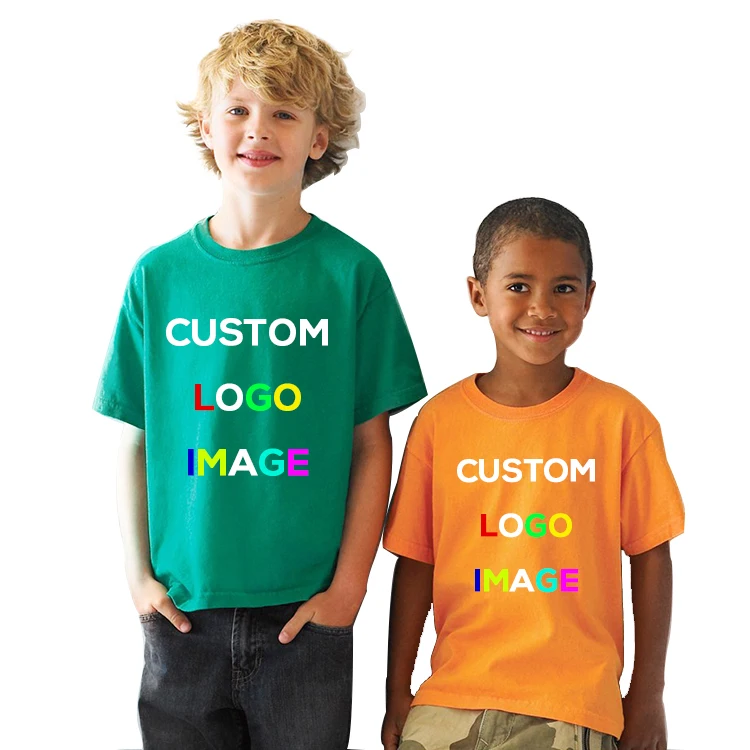 

Wholesale embroided logo t shirts custom printing cotton printed t-shirts for kids boy