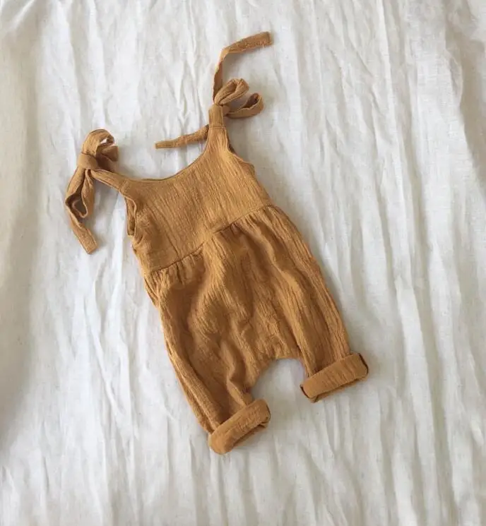 

Soft Baby Linen Plain Cotton Romper