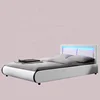 Modern Bed Design Pillow Design Upholstered Headboard LED Bed 1124-1-2