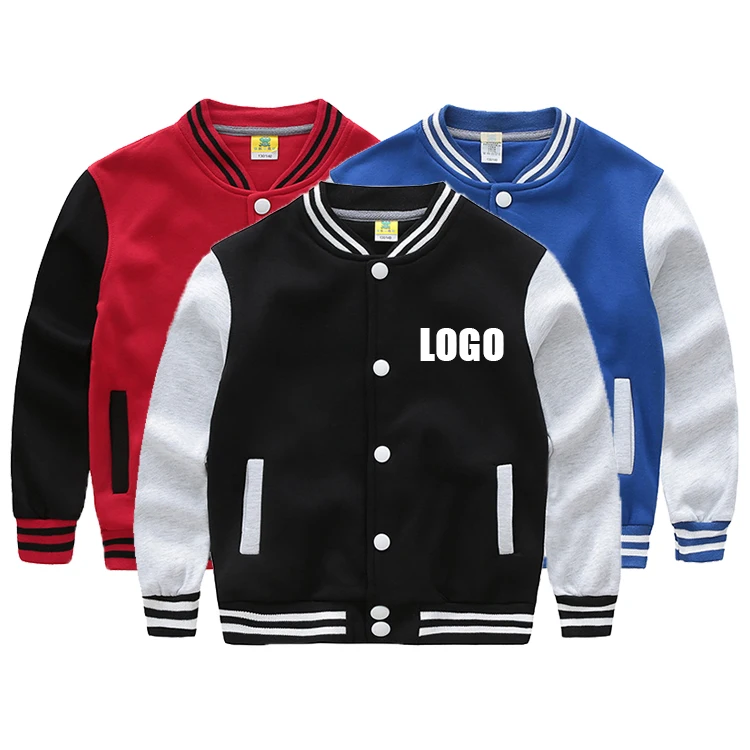 

Kids Autumn Clothing Baseball Jacket Custom Print Winter Boys Girls Cotton Varsity Fleece Warm Jacket, Customized color