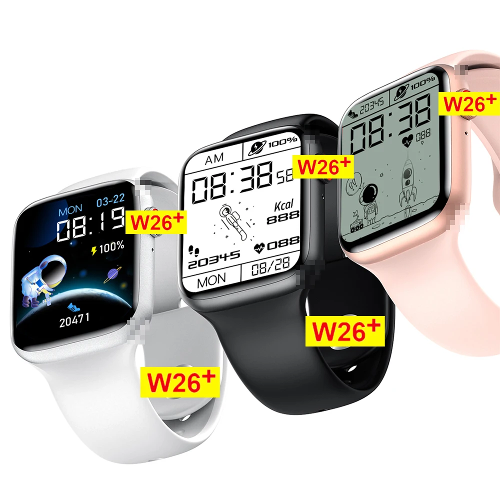 

2021 New W26+ W26 Plus Smart Watch 1.75 Full Screen IP68 Waterproof Bluetooth Calling W26+ Sport Smart Watch