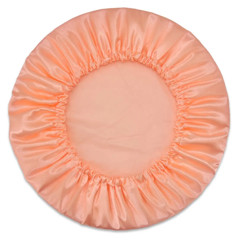 

Double layer waterproof large satin shower cap women reusable