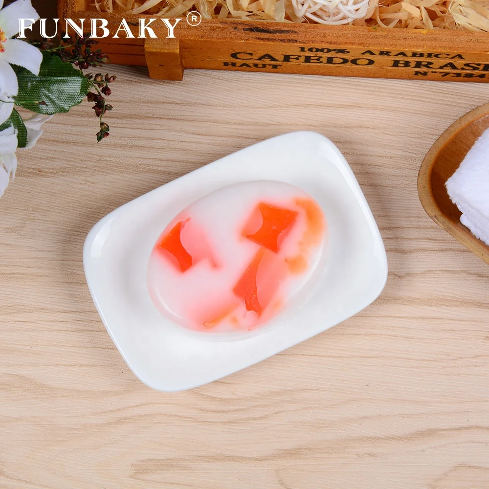 

FUNBAKY Soap silicone mold 4 cavity large volume oval shape soap silicone mold handcraft making kits scented candle mold, Customized color
