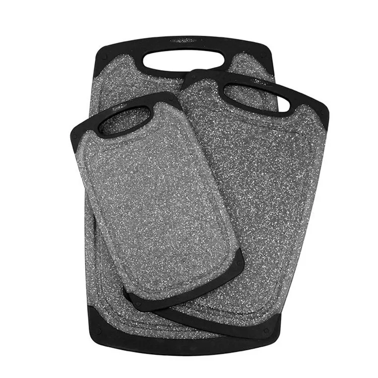 

Marble Granite Gray BPA Free Easy-Grip Handle Eco friendly 3 pcs non slip plastic kitchen cutting board