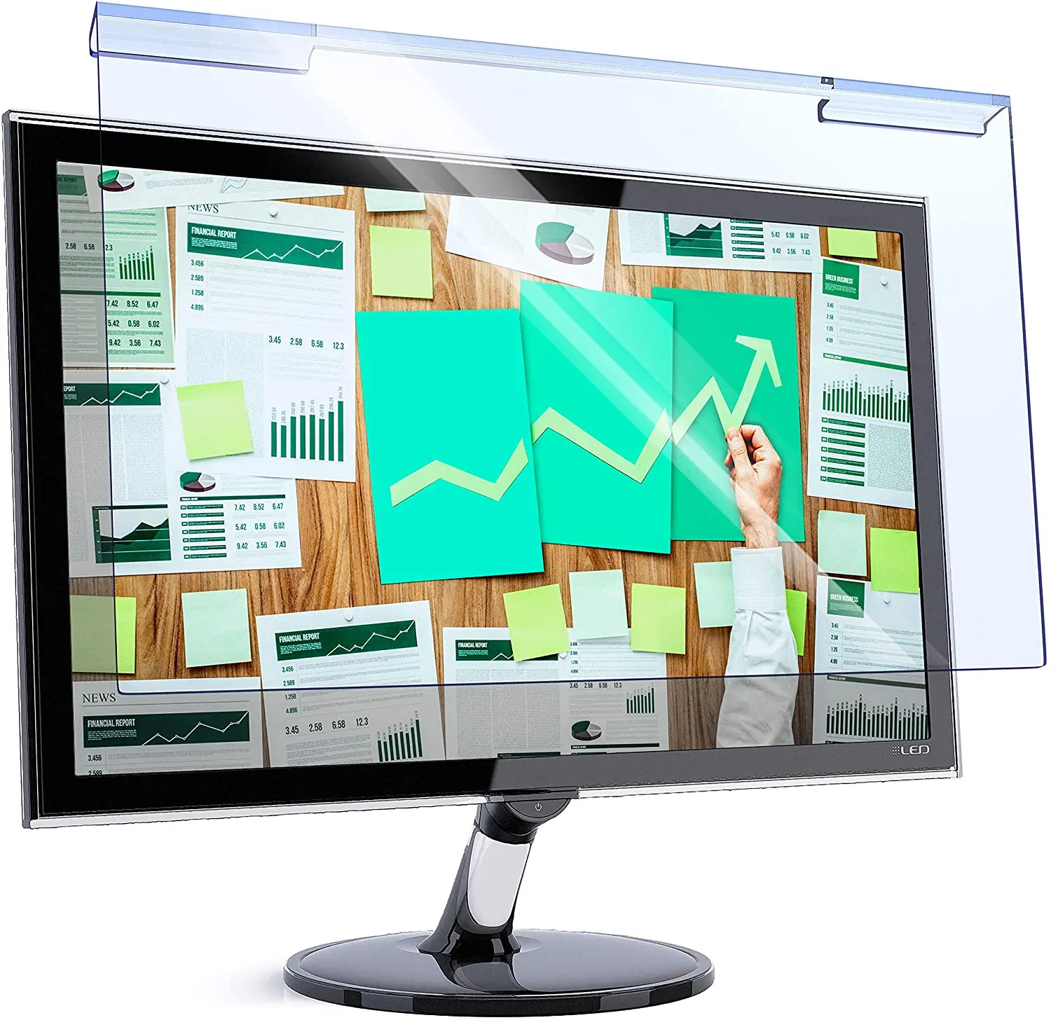 

Acrylic Hanging Type Universal Blue Light Blocking Screen Protector Panel Diagonal PC Monitor Anti-UV Eye Protection Filter Film, Transparent