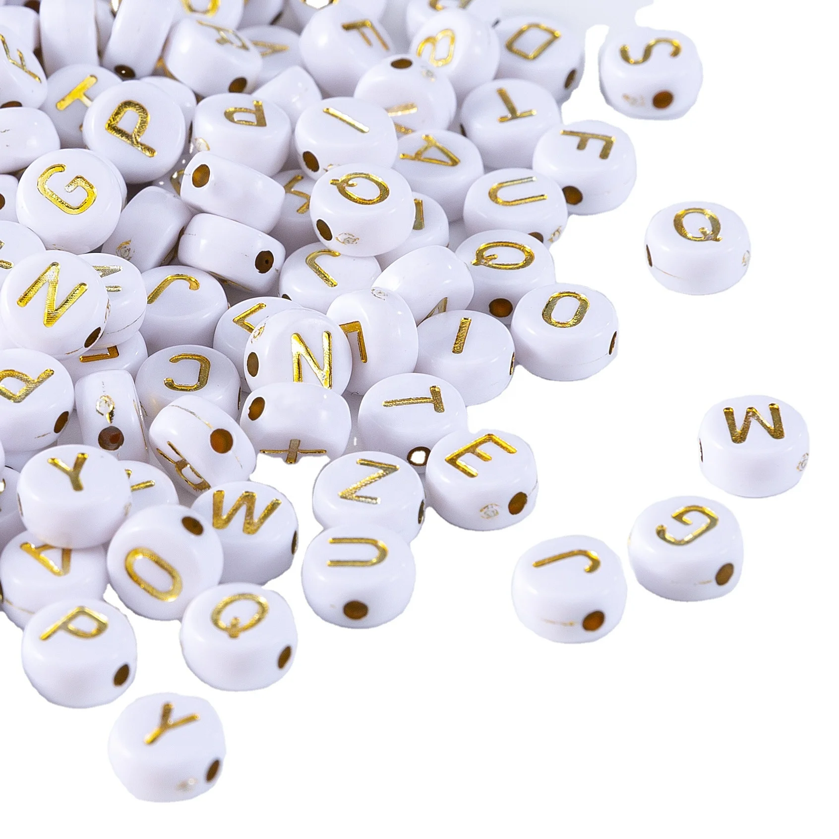 

Gxueshan plastic kids hair letter beads acrylic bead necklace for jewelry making bulk bracelet making kit 8181, White