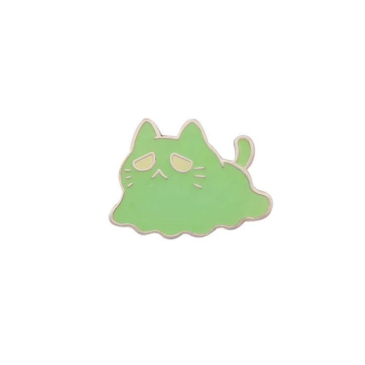 

Custom Hat Pins Wholesale Logo Lapel Pins Lapel Pin Sizes cat green rubber hard enamel, Multiple color