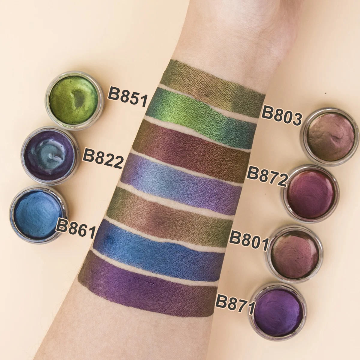 

Wholesale Chameleon Eye Shadow Water Activated Duochrome Eyeliner, Pastel colors uv neon face paint