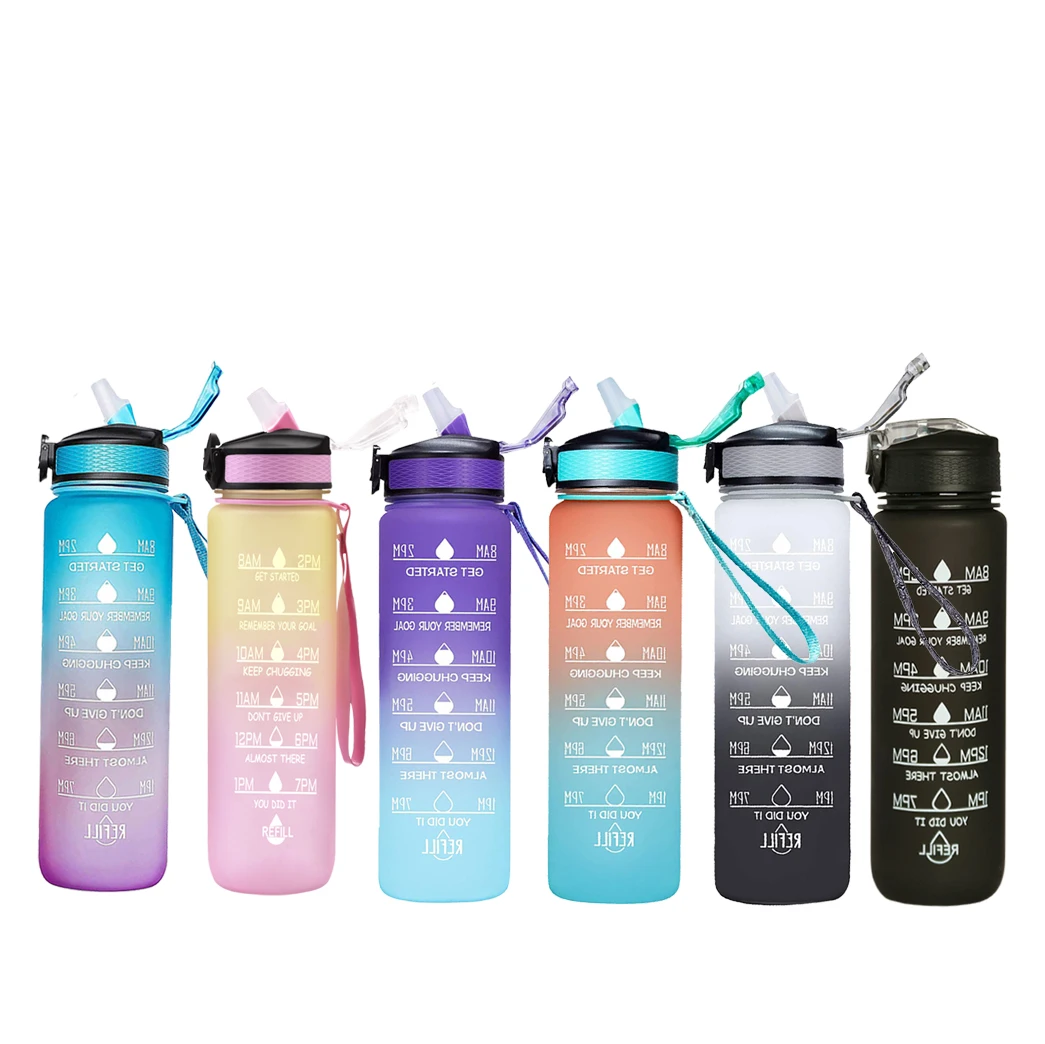 

Amazon top seller sport gym frosted plastic drink motivational water bottle in bulk gallon tritan water bottle with time marker