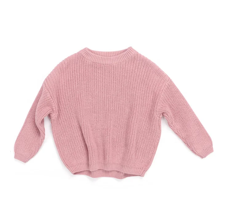 

Fashion New Casual Cute Winter Children Sweater Top Solid Baby Girls Sweater, Picture color